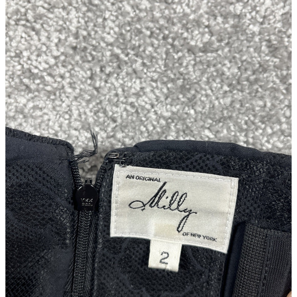 Milly Top Womens Size 2 Babydoll Empire Waist Sweetheart Neck Floral Pleated Y2K - Picture 4 of 11